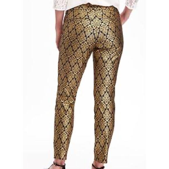 Old Navy Pixie Midrise Gold & Black Brocade Dress Pants Plus Size 20 HolidayWear - Picture 3 of 10